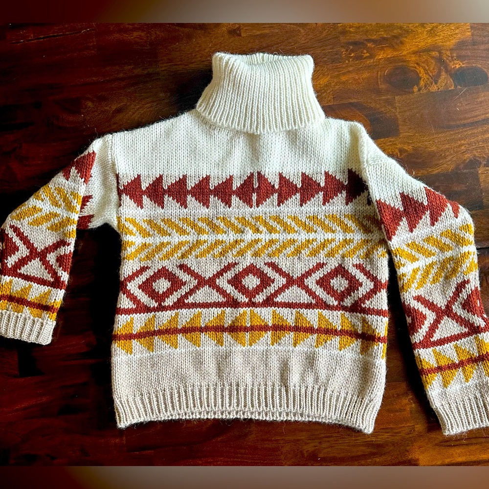 Anthropologie Elsamanda Thick Chunky Knit Sweater  (L) Alpaca Wool Blend Cream